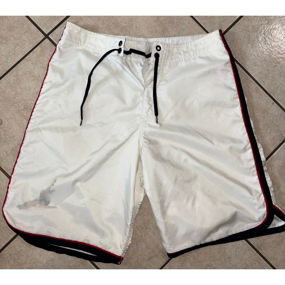 Vintage Aaron Chang shorts men’s surf boardshorts swim girls white lace
